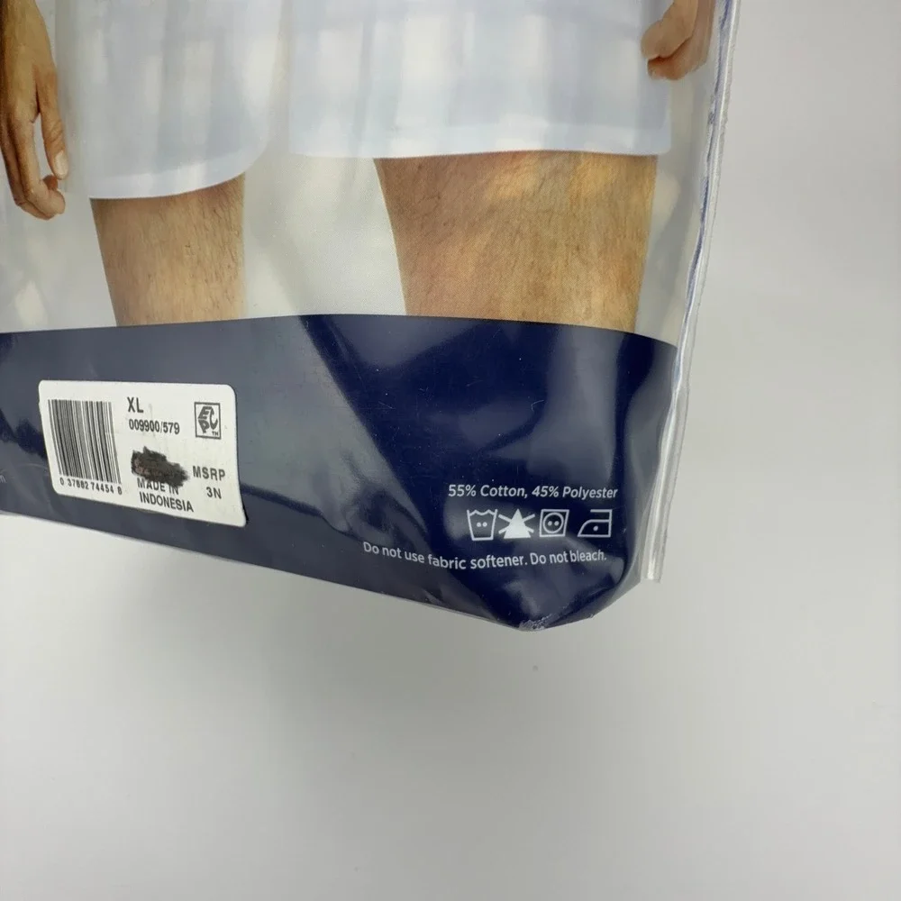 Jockey Classics 3 Pack Full-Cut Woven Boxers XL 40-42 Blue White Plaid‎ Stripe